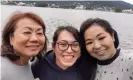  ??  ?? Adriana Midori Takara, centre, with her godmother Kioko Takara, left, and cousin Daniela Sayuri Takara