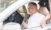  ?? - PTI ?? Rajya Sabha MP Beni Prasad Verma leaves after meeting Mulayam Singh Yadav at his residence in Lucknow on Saturday