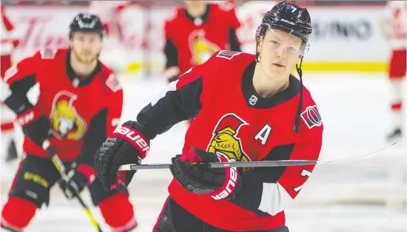  ?? WAYNE CUDDINGTON ?? Brady Tkachuk, who has who has 21 goals and 44 points in 71 games this season, says he and his teammates “miss being in Ottawa” and hope to be back on the ice soon.