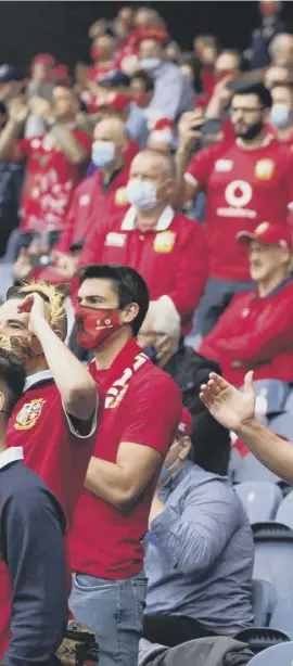  ??  ?? 0 British and Irish Lions fans in the stands before the test match