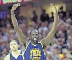  ??  ?? Suspended for Game 5 in 2016 due to flagrant foul point accumulati­on, Draymond Green watched from a box at the Oakland A’s stadium.