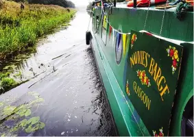  ?? PHOTO: NAVVIES BARGE ?? Navvies Barge
on the Forth & Clyde Canal.