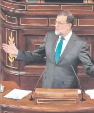  ??  ?? El presidente del gobierno español, Mariano Rajoy, del PP, sería destituido hoy. (EFE)