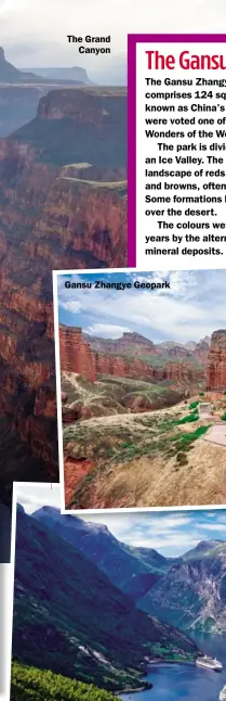  ??  ?? The Grand Canyon Gansu Zhangye Geopark
