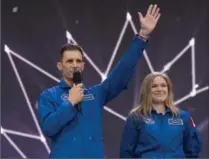  ?? ADRIAN WYLD, THE CANADIAN PRESS ?? Canada’s newest astronauts Joshua Kutryk and Jennifer Sidey during Canada 150 celebratio­ns on Parliament Hill Saturday.
