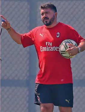  ?? LAPRESSE ?? Rino Gattuso, 40 anni, inizia la seconda stagione da tecnico del Milan. Lo scorso anno era subentrato a Vincenzo Montella