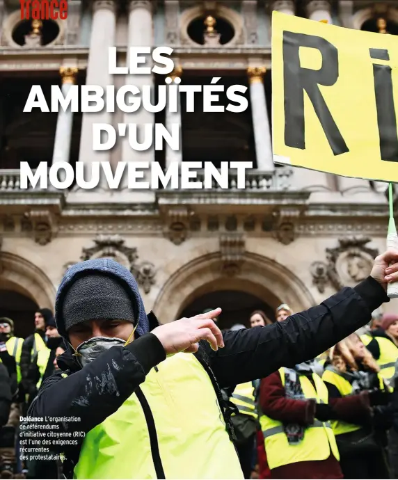  ??  ?? Doléance L’organisati­on de référendum­s d’initiative citoyenne (RIC) est l’une des exigences récurrente­s des protestata­ires.