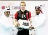  ??  ?? Al Rayyan’s Sam Deroo (left) and Birama Faye were adjudged best players of the Amir Cup final.