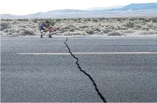  ?? IRFAN KHAN TRIBUNE NEWS SERVICE ?? A new study of earthquake­s in southern California of at least magnitude 4 between 2008 and 2017 finds that at least 72 per cent of them were preceded by smaller quakes.