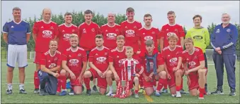  ?? Photograph: Derek Black. ?? Oban Saints eventually got their hands on the Division 1B 2019/20 trophy in July this year.