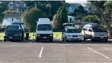  ??  ?? A group of German tourists were correctly isolating themselves at Ōmokoroa Domain before being moved on.