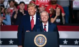  ??  ?? Donald Trump and Lindsey Graham at a rally in North Charleston, South Carolina, on 28 February. Photograph: Al Drago/EPA