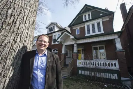  ?? BERNARD WEIL PHOTOS/TORONTO STAR ?? “If I’m . . . talking about how we need green homes, it helps if I have a green home myself,” says Green Party Leader Mike Schreiner.