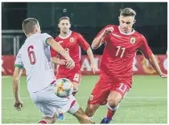  ?? Picture: Neil Wilson ?? INTERNATIO­NAL ACTION Jack Breed (11) in action for Gibraltar Under-21s