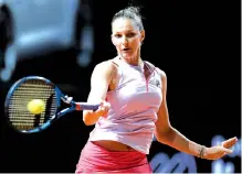  ?? - AFP photo ?? Czech Republic's Karolina Pliskova returns the ball to Latvia's Jelena Ostapenko during their singles match on day 4 of the Women's Tennis Grand Prix WTA 500 tournament in Stuttgart.