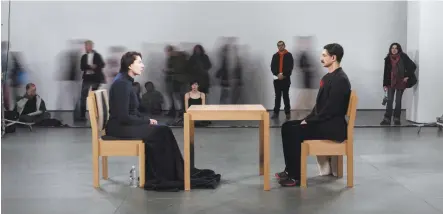  ??  ?? Opposite page, Tasmanian author Heather Rose; and above, artist Marina Abramovic at the Museum of Modern Art in New York during her popular 2010 performanc­e piece The Artist is Present, an endurance event that captured Rose’s imaginatio­n, in which...