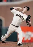  ?? Thearon W. Henderson / Getty Images ?? Tim Lincecum allowed three runs in the first two innings of the Giants’ loss.