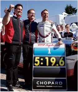  ??  ?? Chopard is the official timing partner for Porsche Motorsport­s