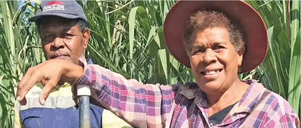  ?? Photo: Charles Chambers ?? Salaseini Koroi with her husband, Jekesoni Koroi, at their canefarm in Buabua, Lautoka, on July 30.