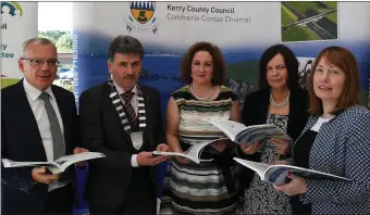  ??  ?? Michael Scannell Director of Services, Mayor of Kerry Michael O’Shea , Brid McElligott Vice President IT Tralee , Moira Murrell CEO Kerry County Council and Kate Murphy of Southern Scientific Services pictured at the Wetlands Centre in Tralee at the...