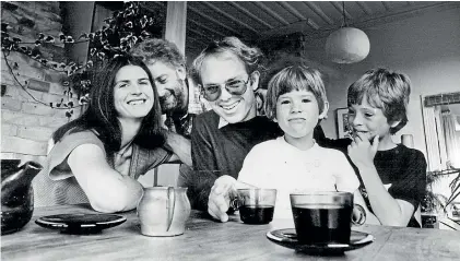 ??  ?? Michael Heath, back, moved in with Pillsbury, centre, and his family, while the pair wrote the film’s screenplay together.