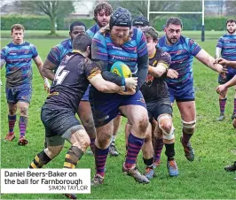  ?? SIMON TAYLOR ?? Daniel Beers-Baker on the ball for Farnboroug­h