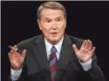  ??  ?? PBS TV anchor Jim Lehrer, seen in 2008, moderated 11 presidenti­al candidate debates.