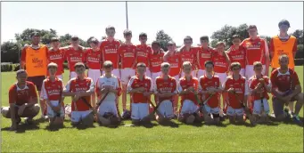  ??  ?? The Ferns St. Aidan’s squad prior to Sunday’s Division 4 Shield final in Tinryland.