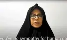  ?? Photograph: YouTube ?? A screen grab from a video posted on YouTube in which Farideh Moradkhani criticised the Iranian regime.