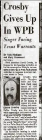  ??  ?? The Post’s Dec. 13,
1985, front page on the surrender the day before of David Crosby to the FBI.