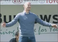  ?? PICTURE: TONY JOHNSON ?? GIVEN HIS ALL:
Gerhard Struber reacts during Sunday’s game in which Barnsley earned one last chance.