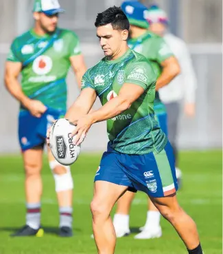  ?? Photo / Photosport ?? Kodi Nikorima is keen to extinguish the Dragons’ fire today.