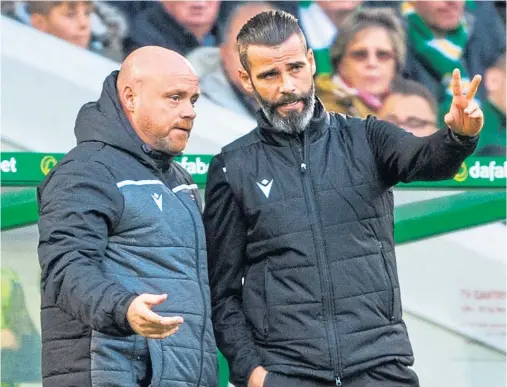  ??  ?? SALIENT POINTS: Steven Ferguson and Stuart Kettlewell are sure of a hot reception in Leith when they play Hibernian