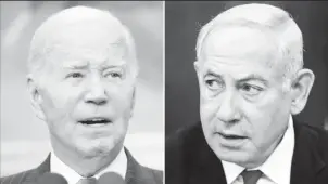 ?? ?? President Joe Biden (left) and Israeli Prime Minister Benjamin Netanyahu