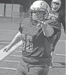  ?? ?? Mateo Oliver celebrates after scoring on a conversion for Mount Pleasant.