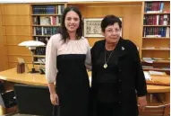  ?? (Reuters) ?? SUPREME COURT President Miriam Naor meets with Justice Minister Ayelet Shaked.