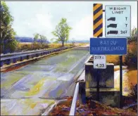 ?? (Courtesy Henri Linton) ?? Empty Arkansas roads, like this one in Bayou Bartholome­w, are a frequent subject in Henri Linton’s paintings.