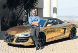  ?? Picture: JACKIE CLAUSEN ?? HOT WHEELS: Narandas with his gold-coloured Audi R8. The prosecutor said he lacked maturity