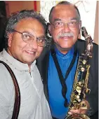  ??  ?? Chef Vikram Vij provided the food and sax player Ernie Watts the jazz at the Indian Summer Festival.