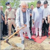  ?? HT PHOTO ?? CM Manohar Lal Khattar at the launch of 'Amrit Sarovar Yojana' in Sonepat on Sunday.