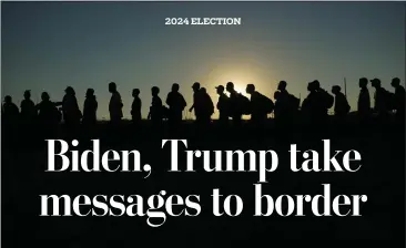  ?? ERIC GAY — THE ASSOCIATED PRESS ?? Migrants who entered the U.S. from Mexico are lined up for processing by the U.S. on Sept. 23in Eagle Pass, Texas.