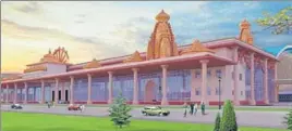  ??  ?? A representa­tional image of a model of the Ayodhya railway station inspired by the temple. Constructi­on of the station began in 2019 by government arm RITES and has been sanctioned at a cost of ~104 crore.