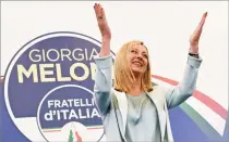  ?? ?? ◼ جورجيا ميلونى أول ميينية متطرفة ستقود إيطاليا منذ احلرب العاملية الثانية