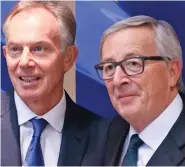  ??  ?? ‘Good friends’: Tony Blair and Mr Juncker