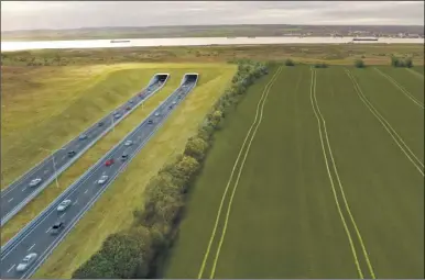  ??  ?? How the new bored tunnel for the Lower Thames Crossing will look from the Essex side