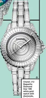  ?? ?? Chanel J12 Baguette Diamond Star 18K white gold watch with diamonds, limited edition of 12 pieces