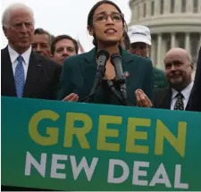  ?? GETTY IMAGES ?? MONEY PIT: U.S. Rep. Alexandria Ocasio-Cortez talks up the Green New Deal despite its high costs.