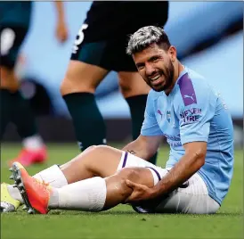  ??  ?? Manchester City will have to play without leading striker Aguero