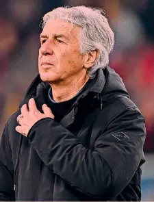  ?? ANSA ?? Poker Gian Piero Gasperini, 66 anni: la sua Dea alla 4a vittoria di fila