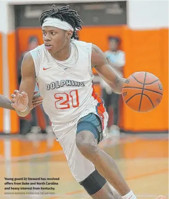  ?? WORSOM ROBINSON PHOTOS/FOR THE SUN-TIMES ?? Young guard DJ Steward has received offers from Duke and North Carolina and heavy interest from Kentucky.